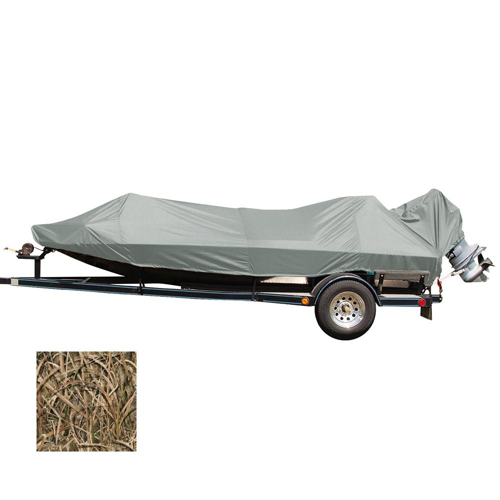 Carver Covers - To-Fit Jon/Bass Boat Style Cover With Attached Motor Cover, Mossy Oak Shadow Grass Camo - Centerline-18' 6", Beam-84" - 77818CSG