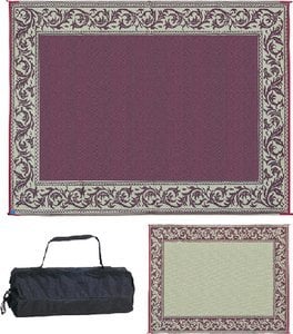 Ming's Mark Inc - Reversible Mat, Classical Burgundy/Beige, 6' x 9' - RD5BURG