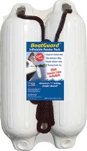 Taylor Made - BoatGuard Fenders with Fender Line (2 pack) - White - 6" X 20"