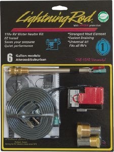 Helm Products, Inc - 6 GAL. ATWOOD/SUB. HEATER KIT,LIGHTNING ROD ELECTRIC RV WATER HEATER KIT - LR425
