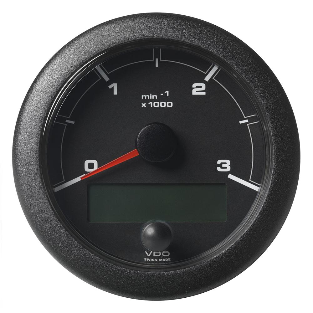 VDO 3-3/8" (85mm) OceanLink NMEA 2000 Tach - 3000 RPM - Black Dial Bezel