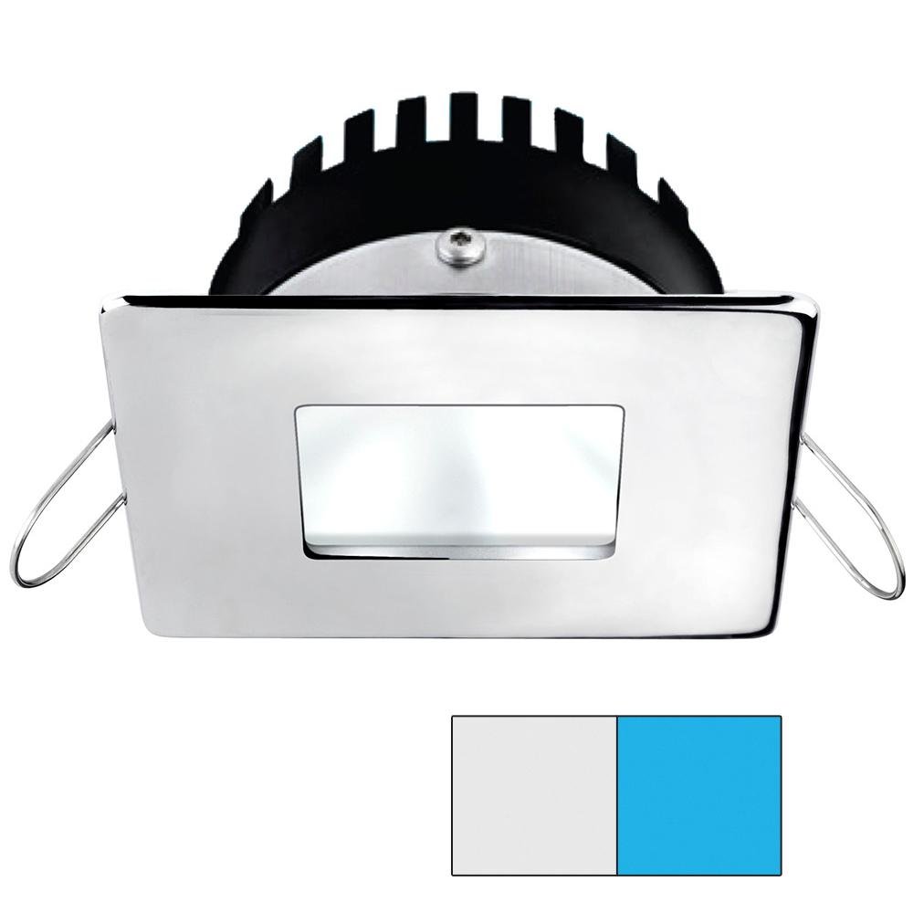 I2Systems - Apeiron PRO Spring Mount Light 6W - Square/Square - Cool White & Blue - Polished Chrome Finish - A506-14AAG-E