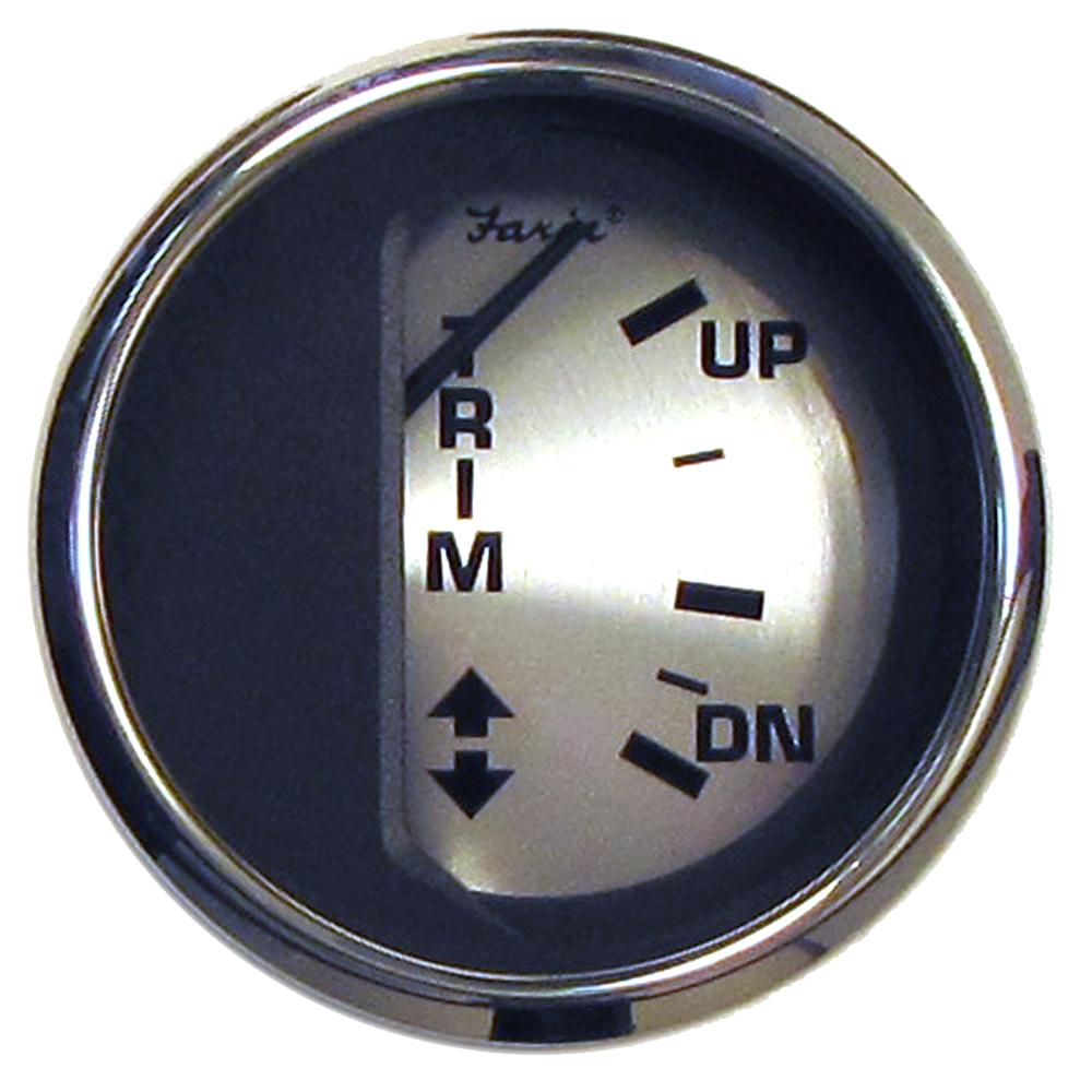 Faria Spun Silver 2" Trim Gauge f/Mercury/Mariner/Mercruiser/Volvo DP & Yamaha ('01 & Newer) - 16016