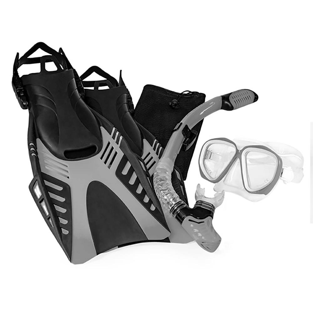 Aqua Leisure Dyna Adult 5-Piece Dive Set - Adult Size L/XL Men's 8.5-11.5/Ladies 9.5-12.5 - DPX18230S4L