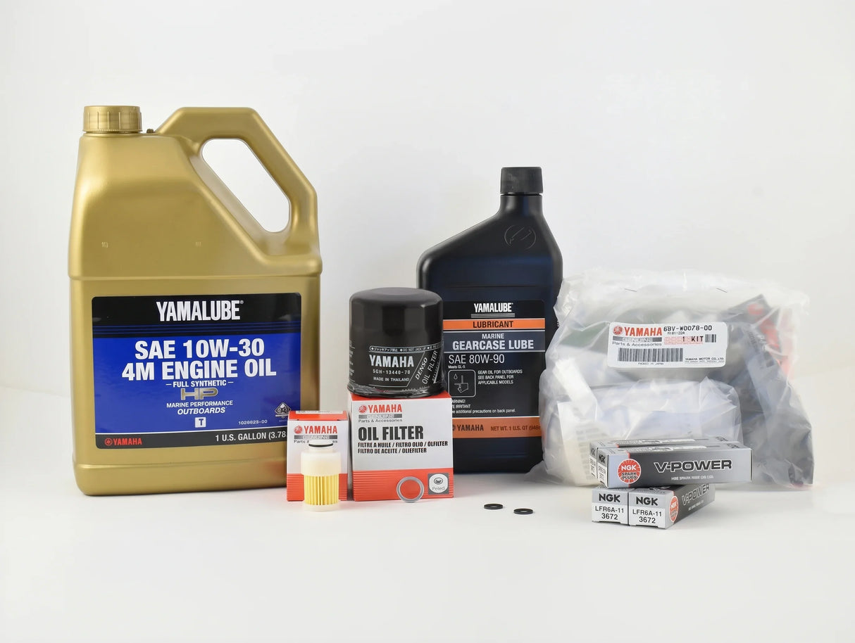Yamaha F115 100 Hour Service Maintenance Kit with Cooling - Yamalube 10W-30 Full Synthetic - 2002-2005