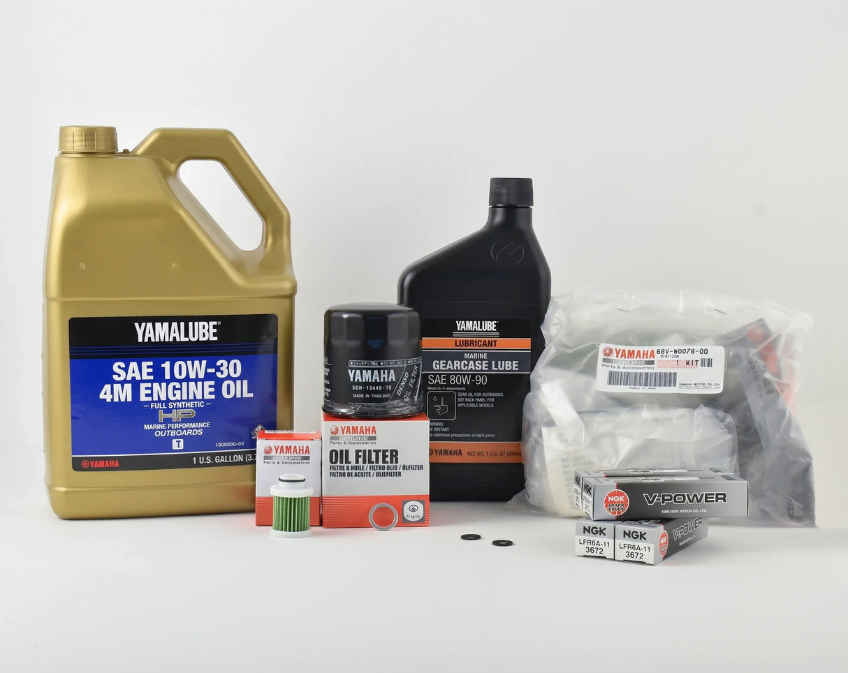 Yamaha F115 100 Hour Service Maintenance Kit with Cooling - Yamalube 10W-30 Full Synthetic - 2006-2014 ( See Models )
