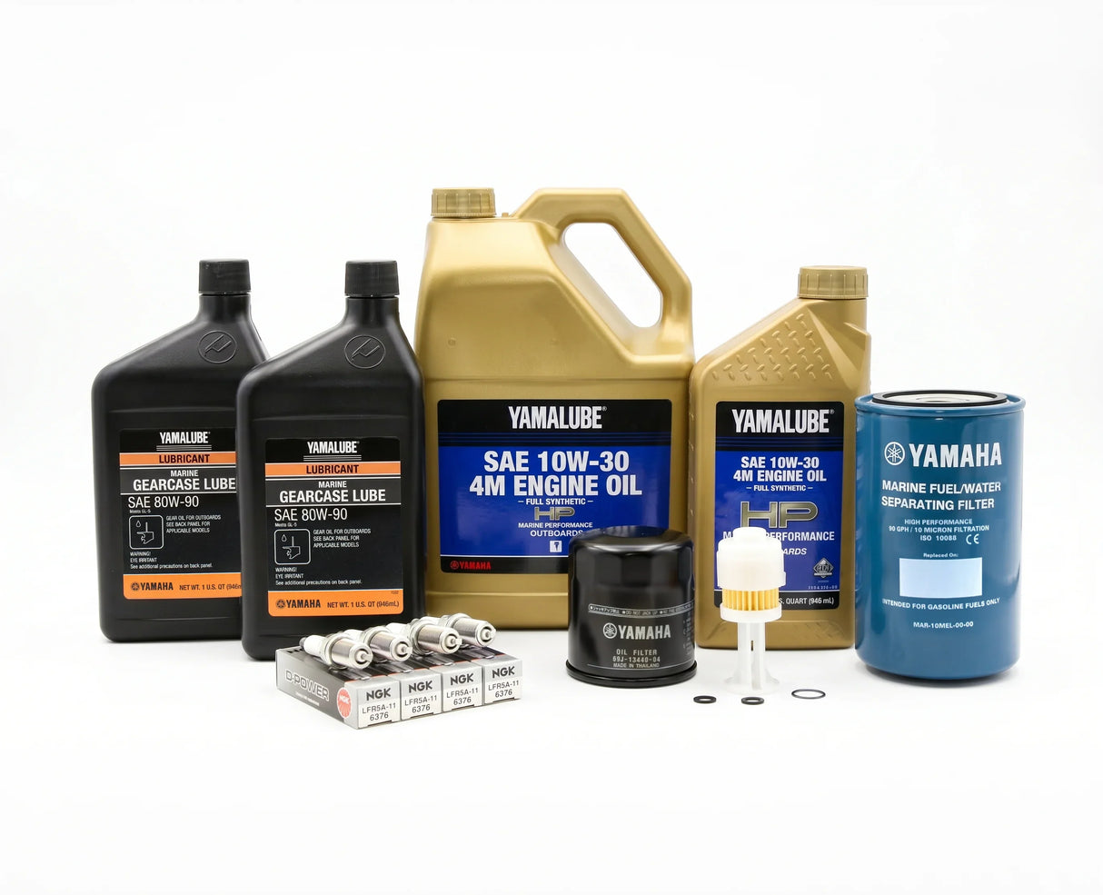 Yamaha F150 100 Hour Service Maintenance Kit - Yamalube 10W-30 Full Synthetic - 2004-2005