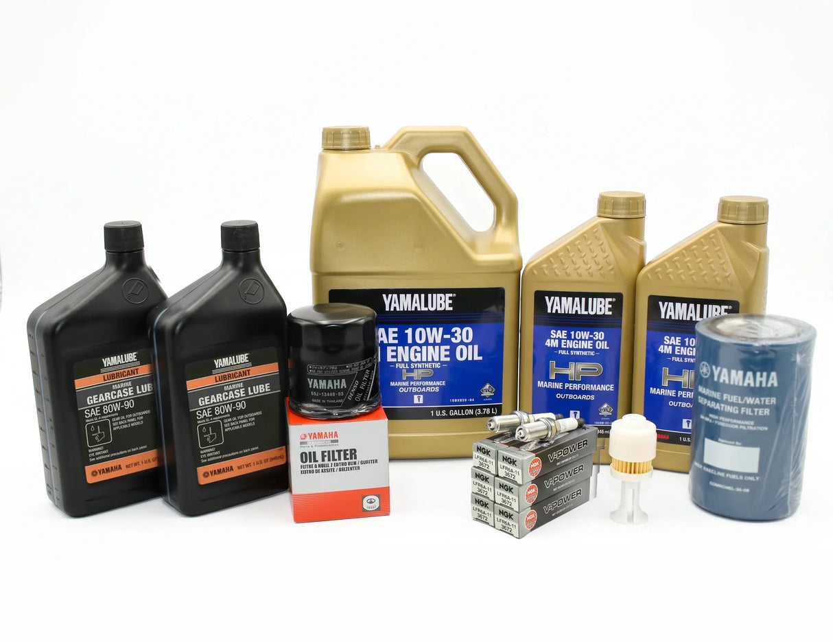 Yamaha F200 & F225 TXR/TUR 3.3L V6 100 Hour Service Maintenance Kit - Yamalube 10W-30 Full Synthetic (2002-2005)