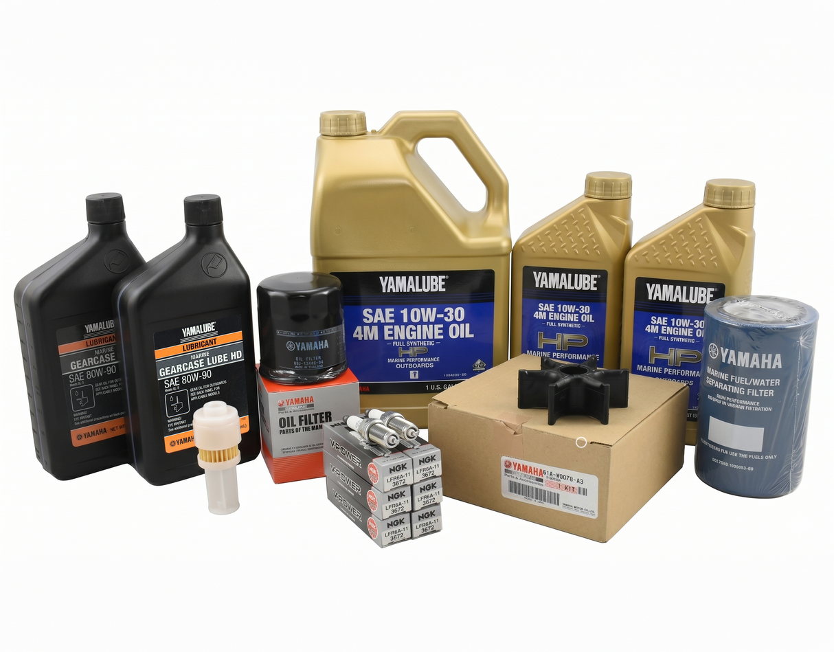 Yamaha F200 & F225 TXR/TUR 3.3L V6 100 Hour Service Maintenance Kit with Cooling - Yamalube 10W-30 Full Synthetic - 2002-2005