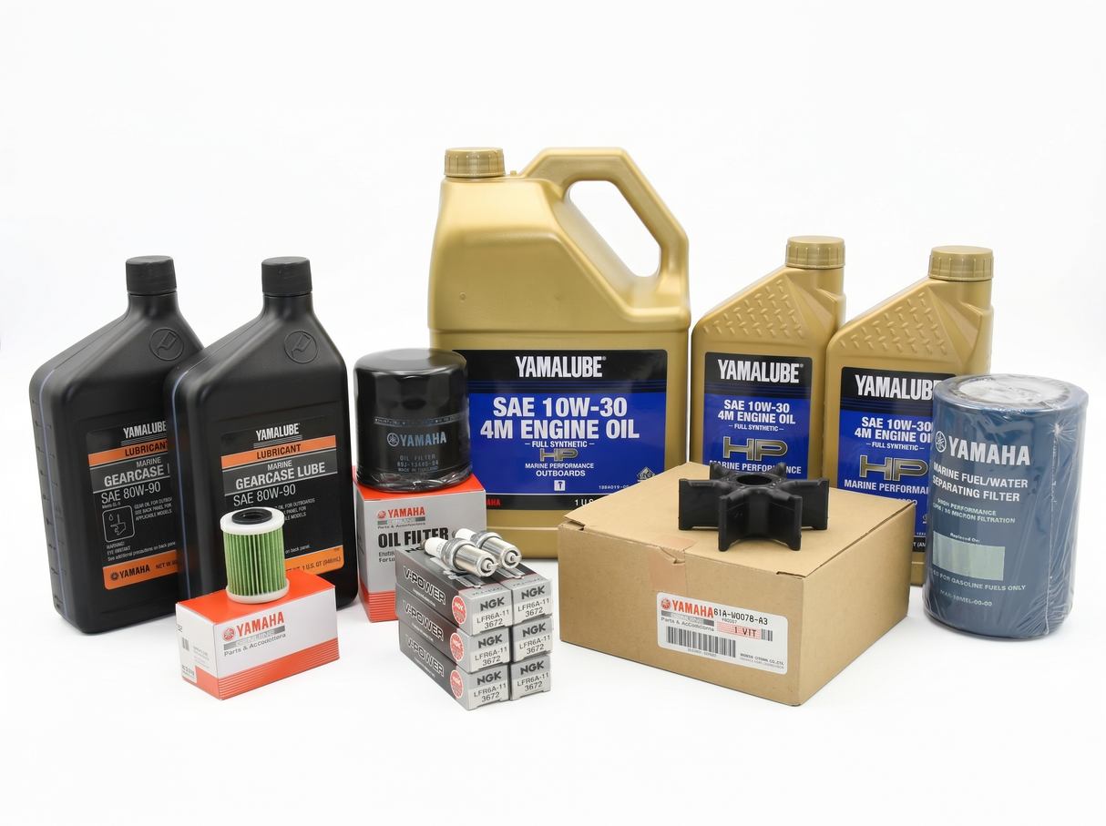 Yamaha F200 & F225 3.3L V6 100 Hour Service Maintenance Kit with Cooling - Yamalube 10W-30 Full Synthetic (2011-Current)
