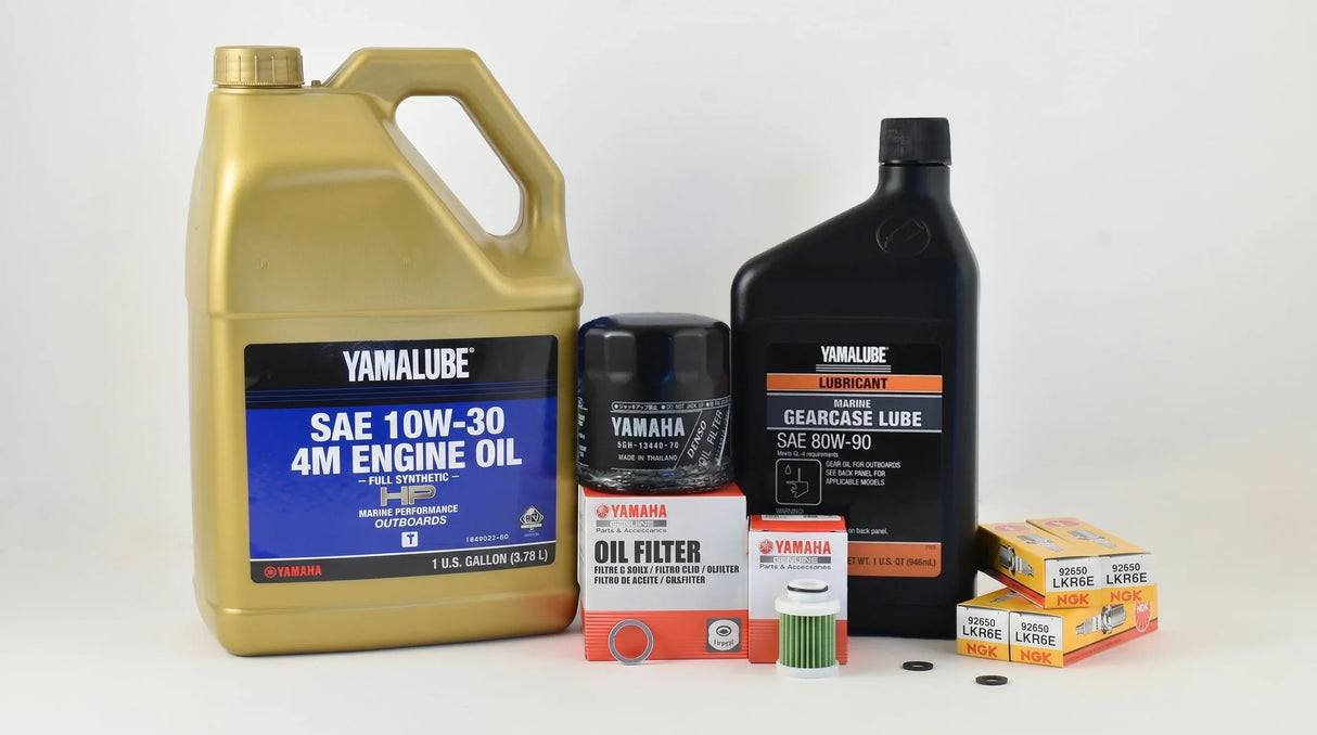 Yamaha F90 100 Hour Service Maintenance Kit - Yamalube 10W-30 Full Synthetic - 2016-Current (F90B)