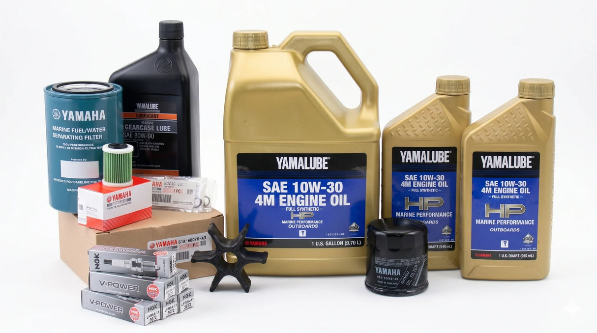 Yamaha F225 TLR 3.3L V6 100 Hour Service Maintenance Kit with Cooling - Yamalube 10W-30 Full Synthetic - 2007-2009
