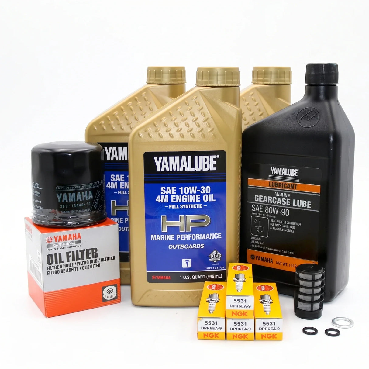 Yamaha F50 100 Hour Service Maintenance Kit - Yamalube 10W-30 Full Synthetic - 1995 - 1999