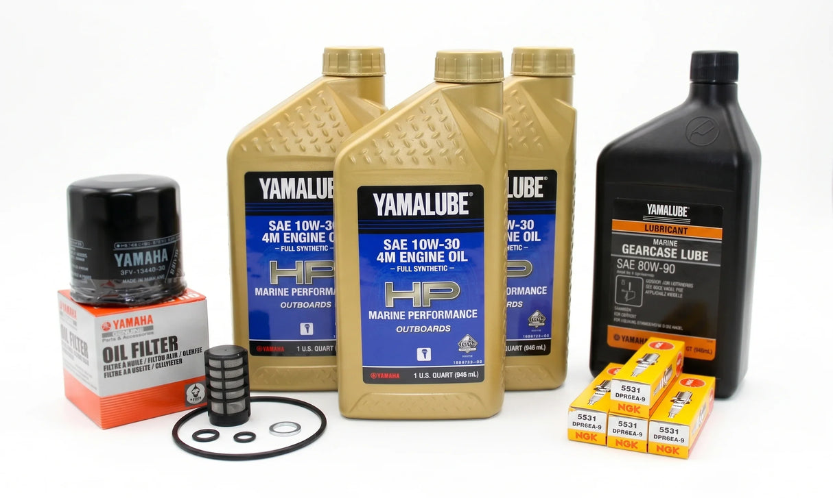 Yamaha F40 100 Hour Service Maintenance Kit Yamalube 10W-30 Full Synthetic - 1999