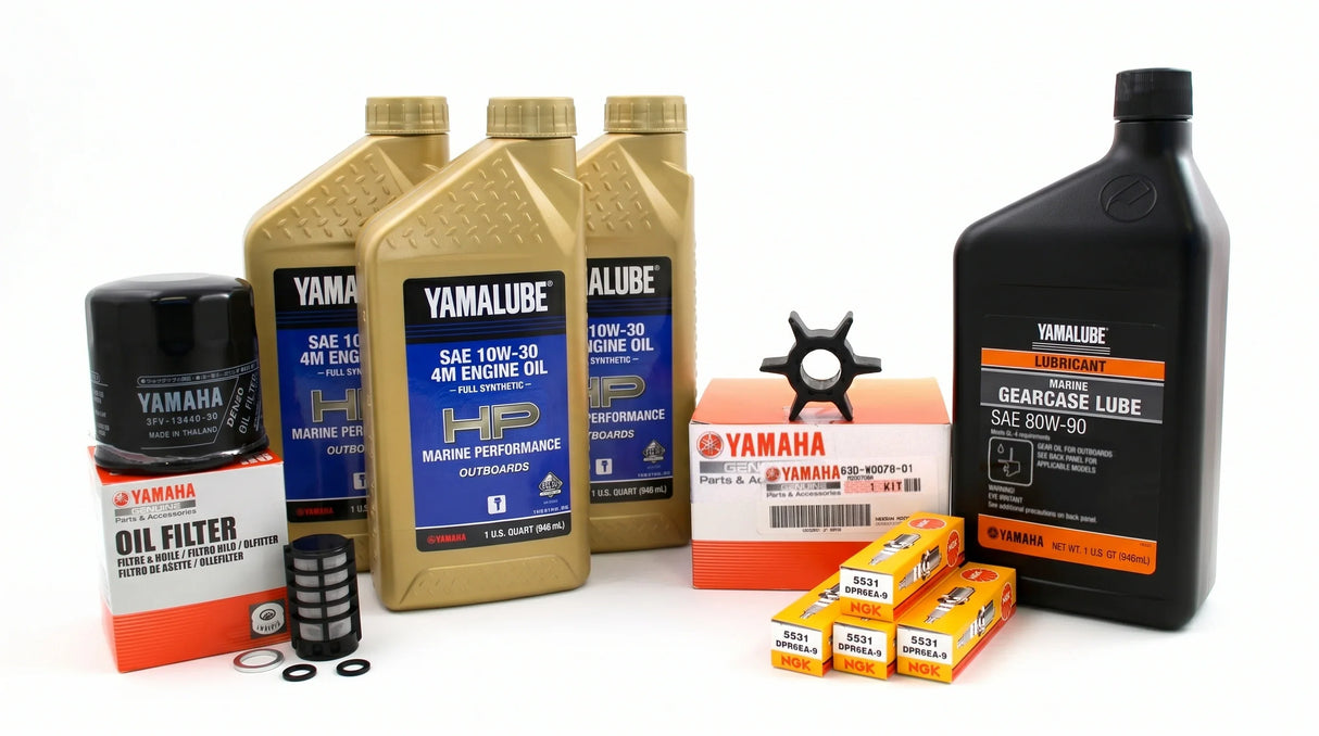 Yamaha F40 100 Hour Service Maintenance Kit w/ Cooling Yamalube 10W-30 Full Synthetic - 1999