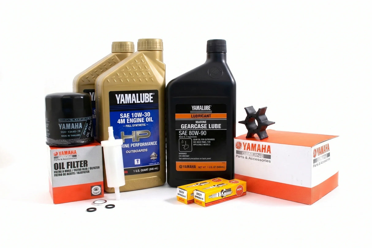 Yamaha F25 100 Hour Service Maintenance Kit w/ Cooling - Yamalube 10W-30 Full Synthetic - 2000-2004