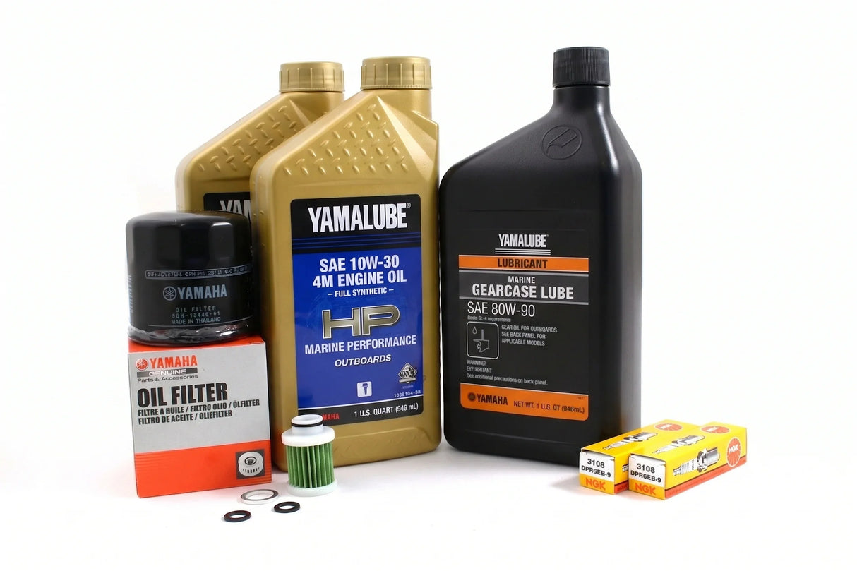 Yamaha F25C 100 Hour Service Maintenance Kit - Yamalube 10W-30 Full Synthetic - 2016-Current