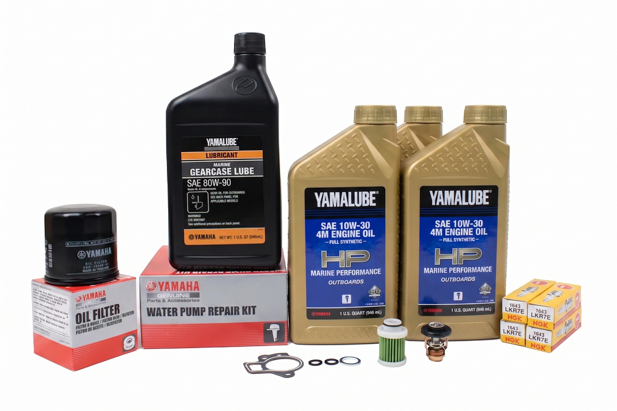 Yamaha F90 300 Hour Service Maintenance Kit - Yamalube 10W-30 Full Synthetic - 2006-2017 (F90 & F90A)