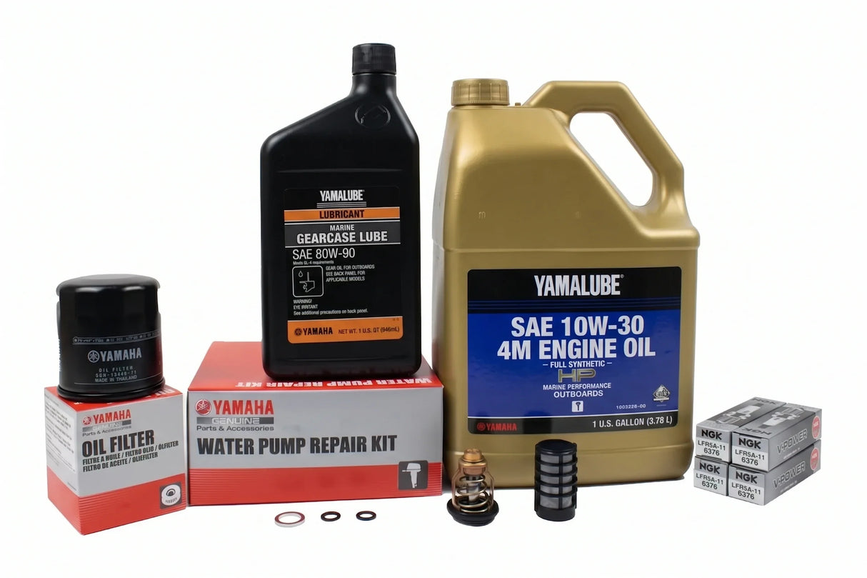 Yamaha F90 300 Hour Service Maintenance Kit - Yamalube 10W-30 Full Synthetic - 2003-2004