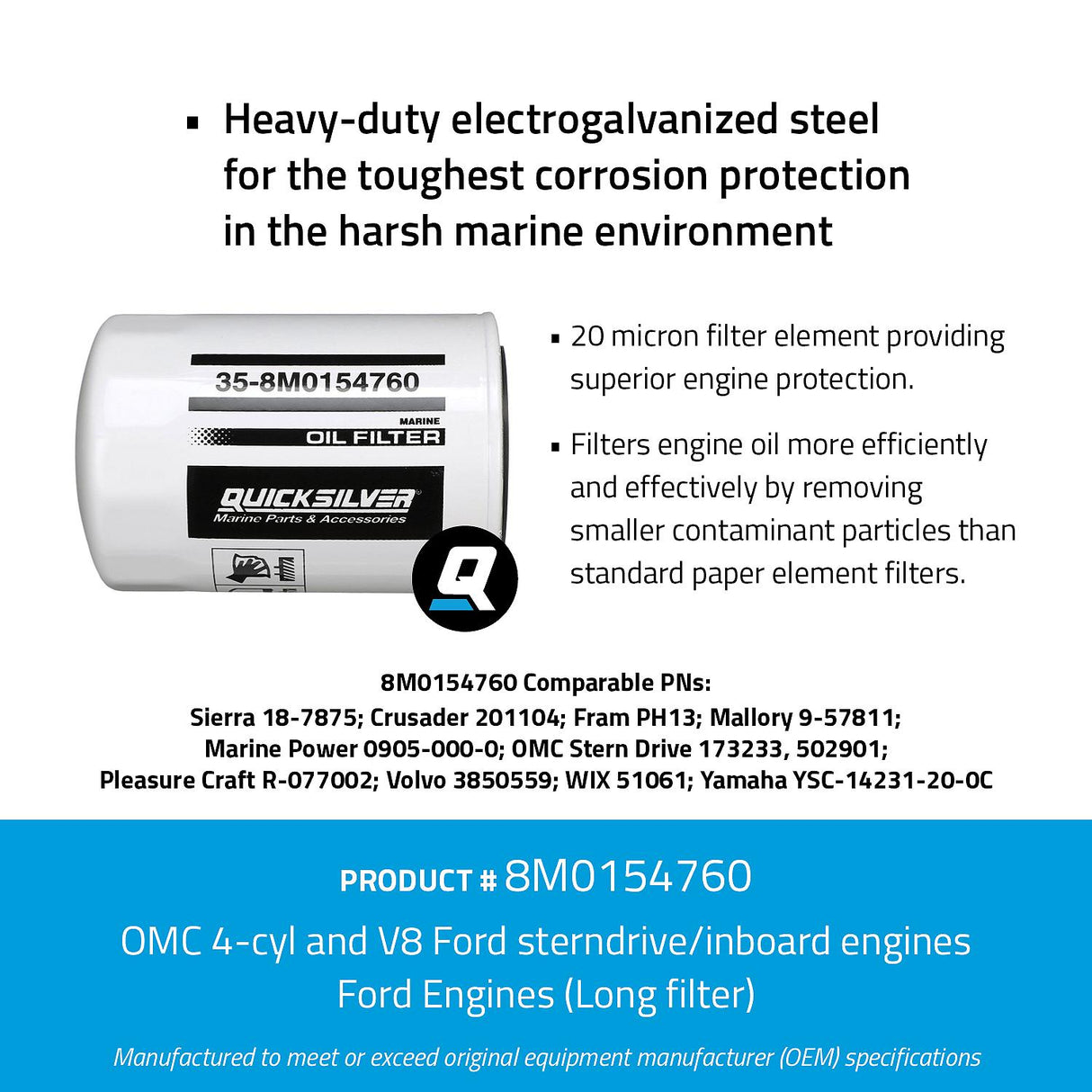 Mercury - WA FILTER OIL FORD LONG - 8M0154760