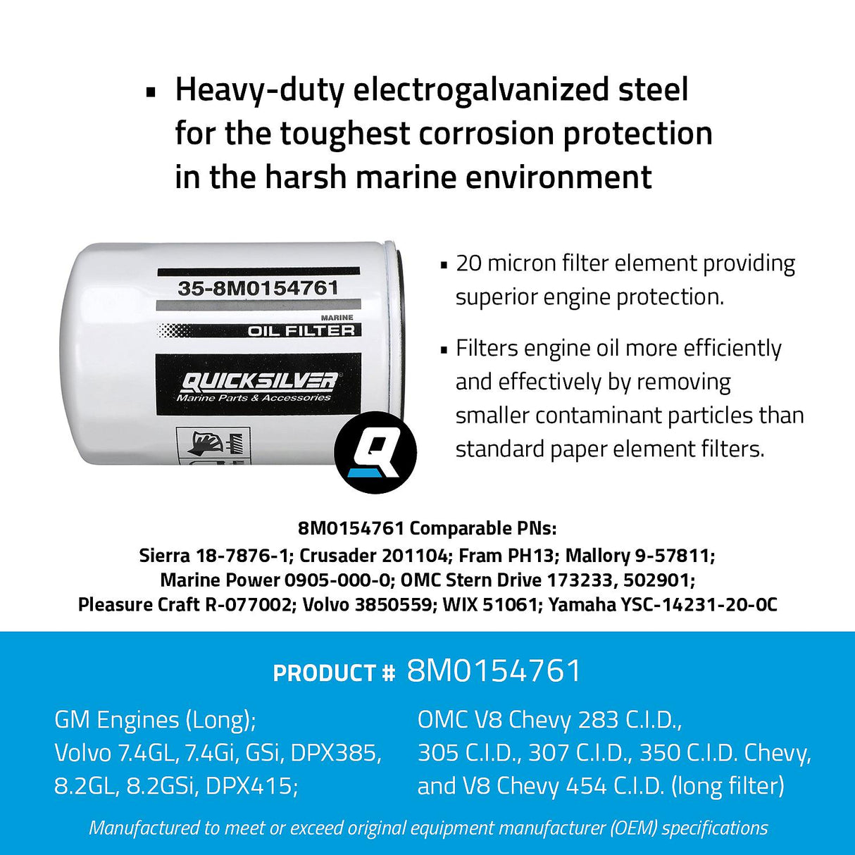 Mercury - WA FILTER OIL GM/CHEV LONG - 8M0154761