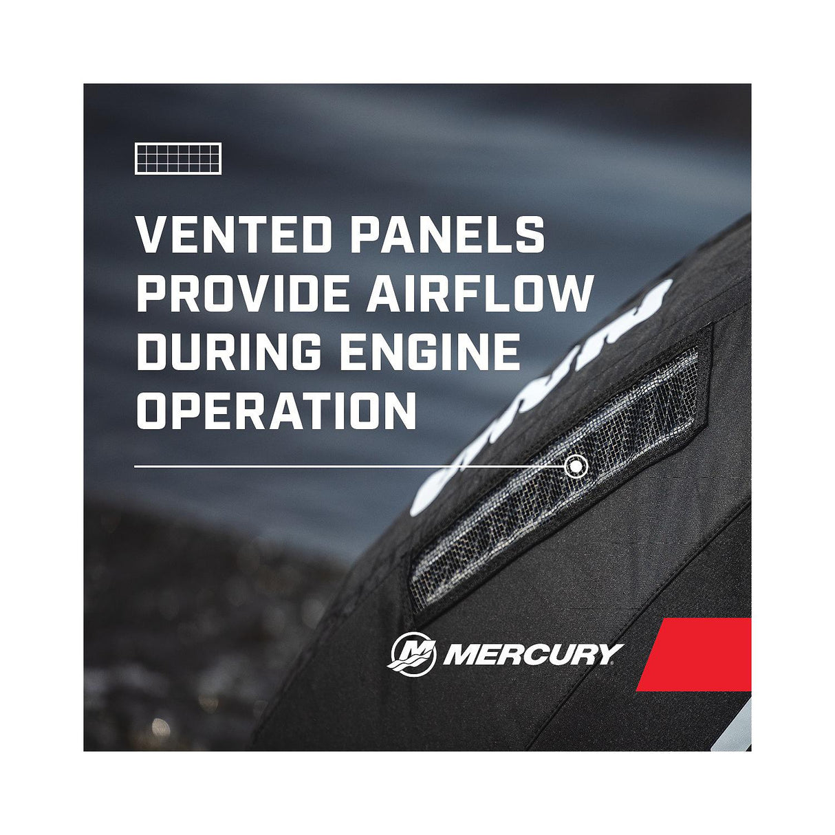 Mercury - 225hp 4.6L V8 ProXS - Vented Splash Cover - 8M0228534