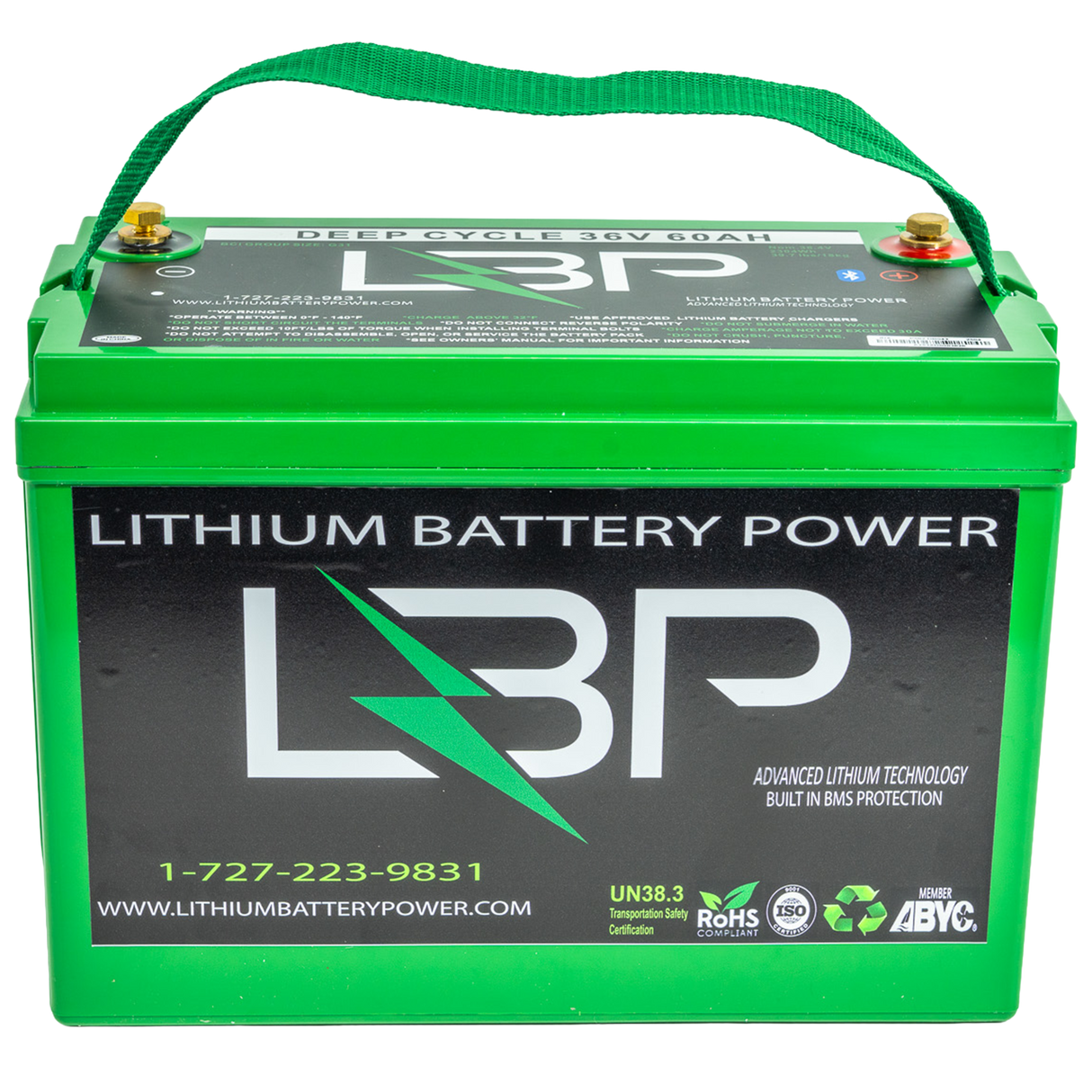 Lithium Battery Power - 36v 60Ah Lithium Battery with Bluetooth Monitoring