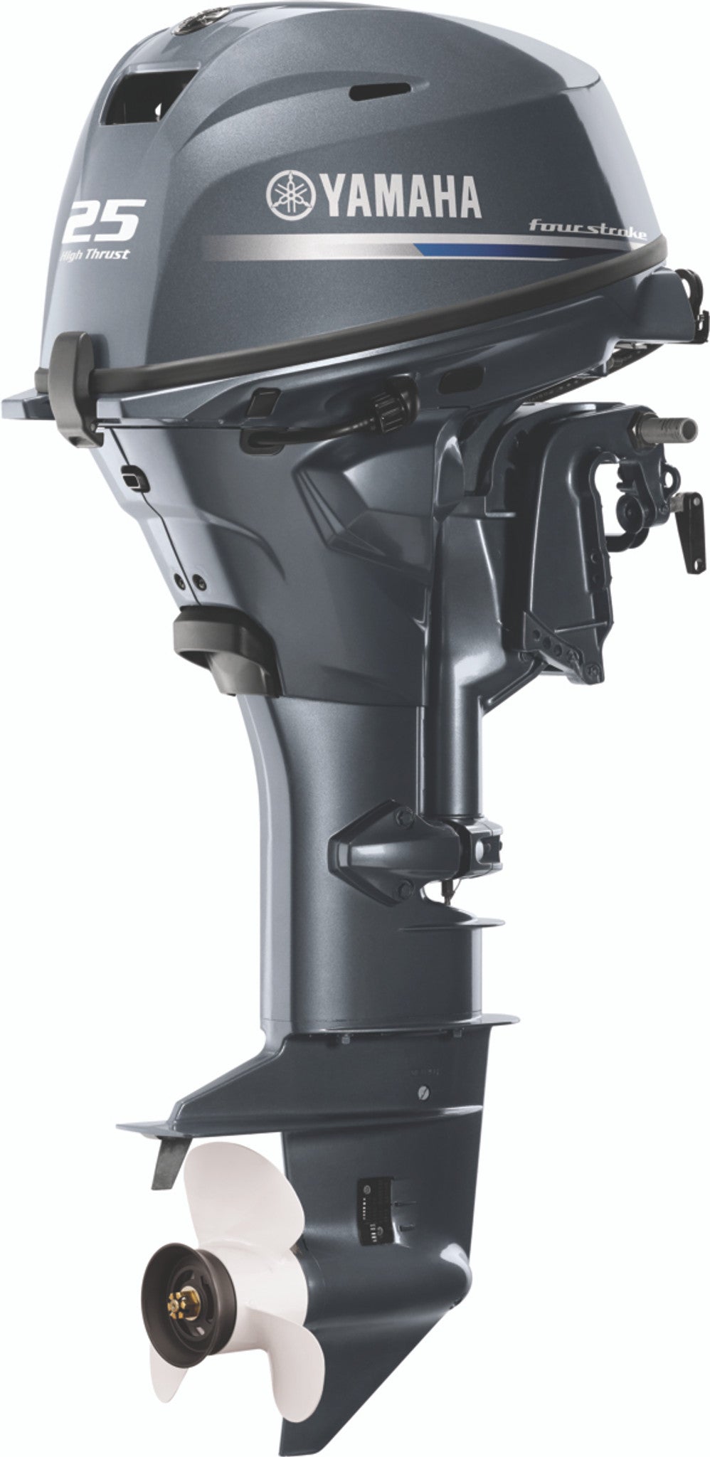 Yamaha T25XWTC High Thrust Outboard - 25-Inch Shaft | 2-Cylinder | High Thrust Model | Remote Mechanical Control | Electric & Electric Start | Power Trim & Tilt | Gray