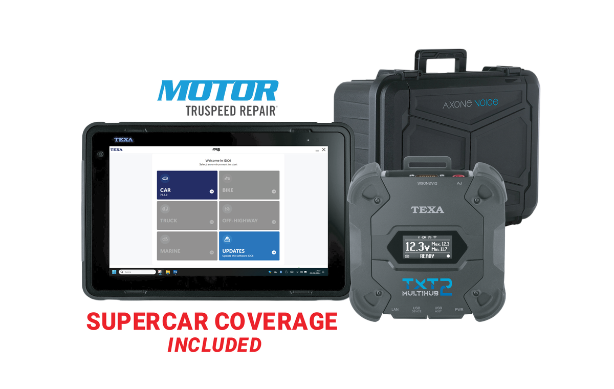 TEXA - AXONE Voice CAR & SUPERCAR with MULTIHUB 2 – No Cables | Diagnostic Tablet | VCMH