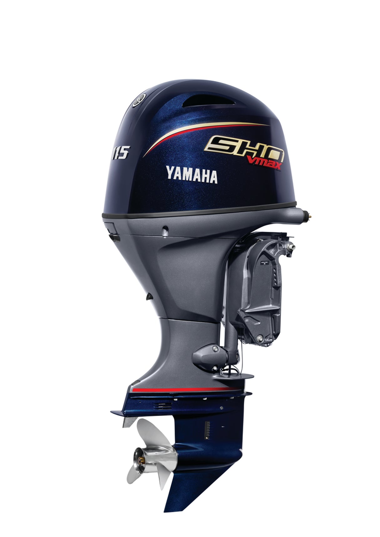 Yamaha VF115XB Outboard-25-Inch Shaft | Remote Control | Electric Start | Power Trim & Tilt | SHO(Black) | V MAX SHO Series