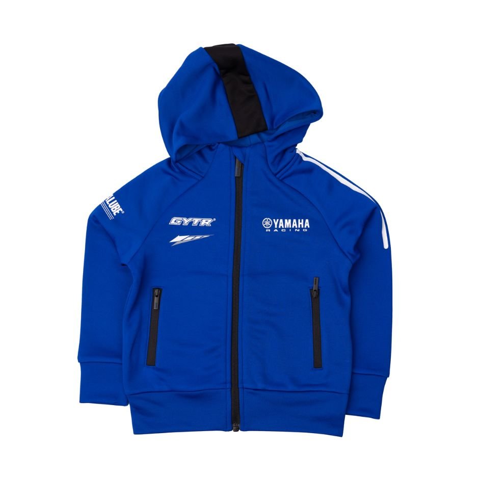Yamaha Youth Paddock Blue Pulse Stripe Hoodie-Blue/White-U.S. 8/Euro 10