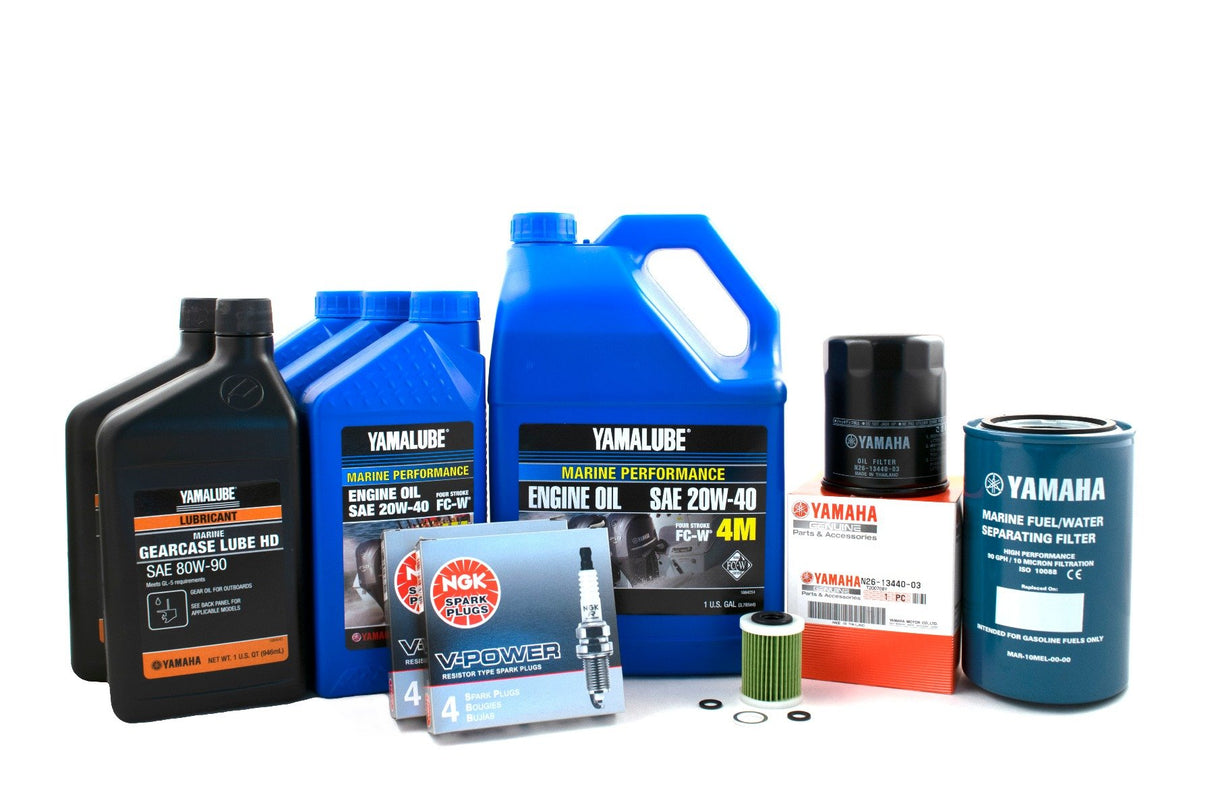 Yamaha F350 V8 100 Hour Service Maintenance Kit - Yamalube 20W-40