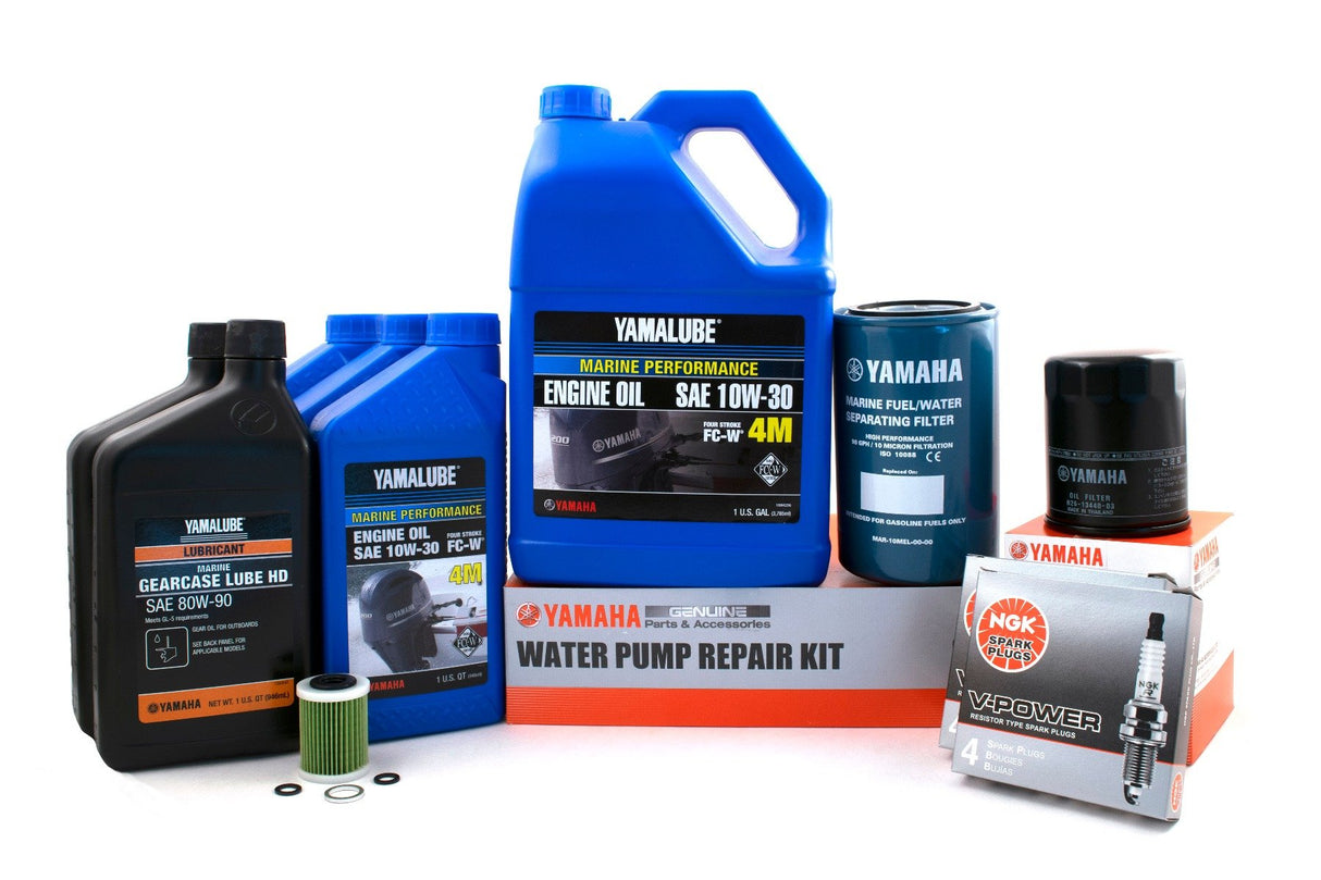 Yamaha F350 100 Hour Service Maintenance Kit w/ Cooling - Yamalube 10W-30