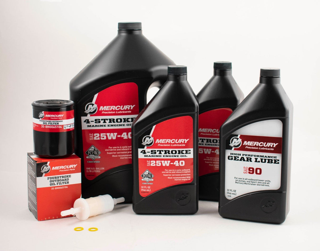 Mercury 75-115 2.1L Complete 100 Hour Service Maintenance Kit 25W-40 - 8M0097854