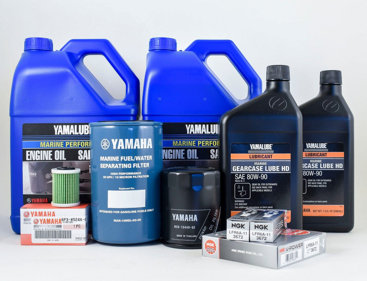 Yamaha VF200 VF225 VF250 SHO 100 Hour Service Maintenance Kit - Yamalube 10W-30 - All Models
