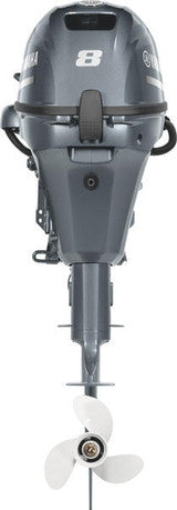 Yamaha F8LMHB Outboard - 20-Inch Shaft | Tiller Handle | Manual Start | Manual Tilt | Gray