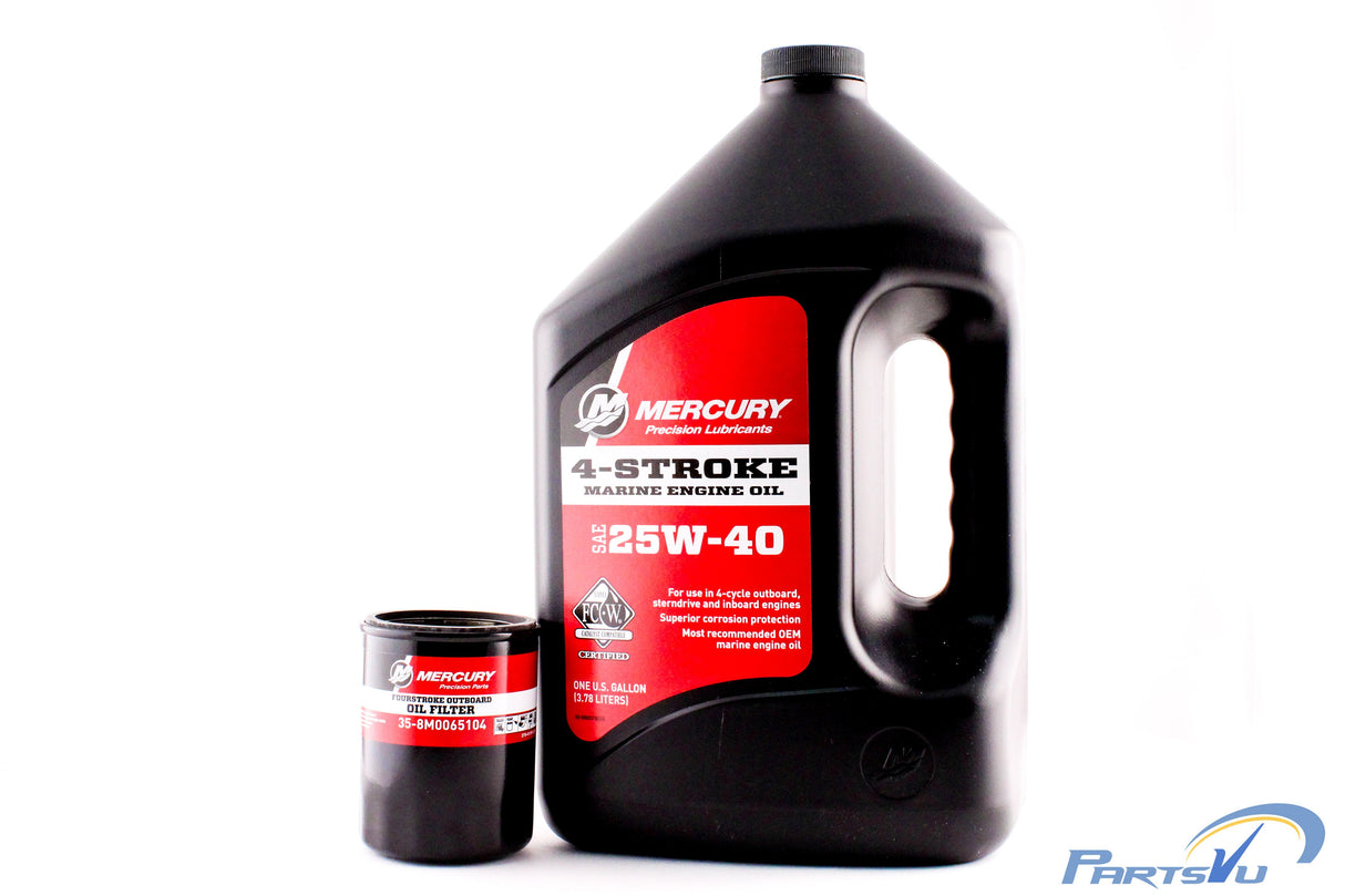Mercury Marine 25 30 40 50 & 60 HP Four Stroke Outboard FC-W 25W-40 Oil Change Kit