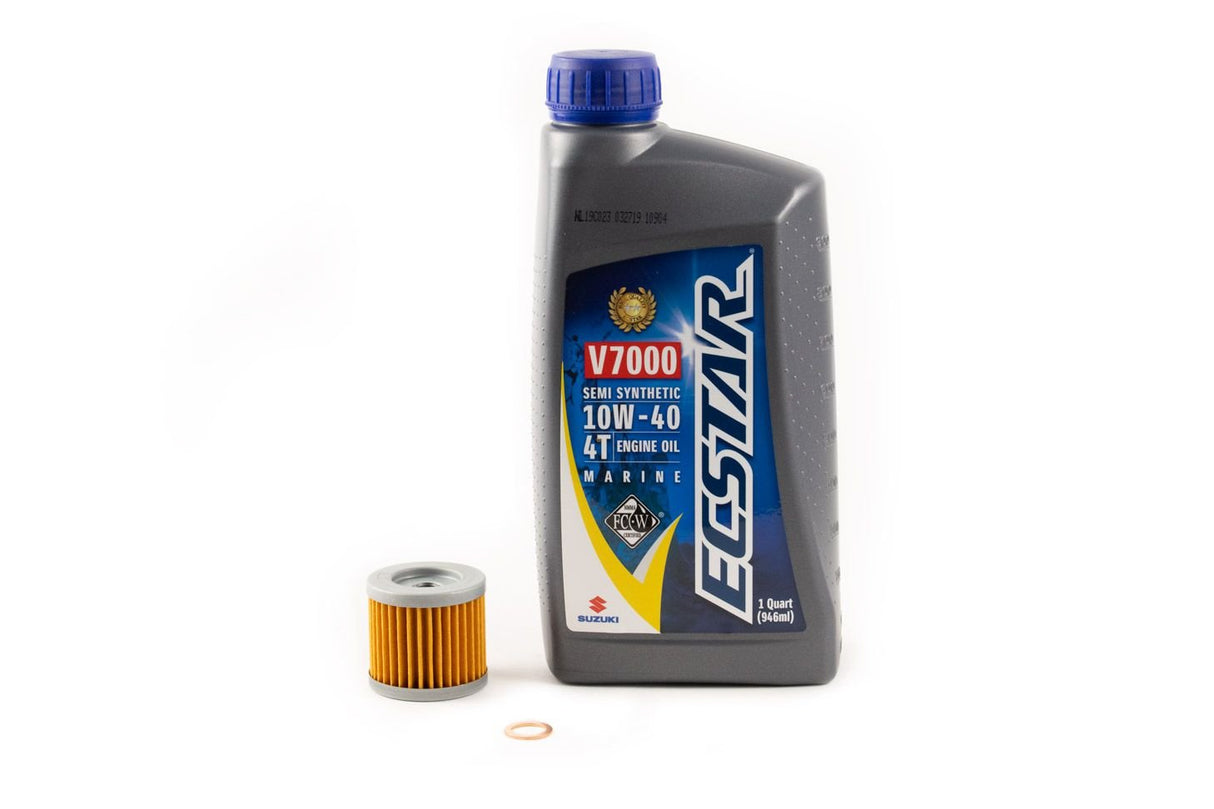 Suzuki Outboard Oil Change Kit - DF9.9A - Ecstar V7000 10W40 Semi Synthetic Marine Engine Oil