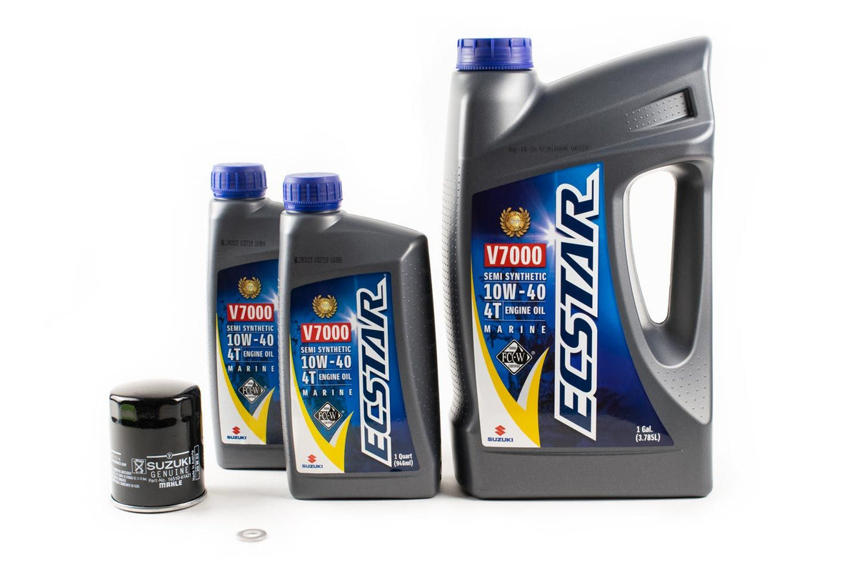 Suzuki Outboard Oil Change Kit - DF90 & DF115 - Ecstar V7000 10W40 Semi Synthetic Marine Engine Oil