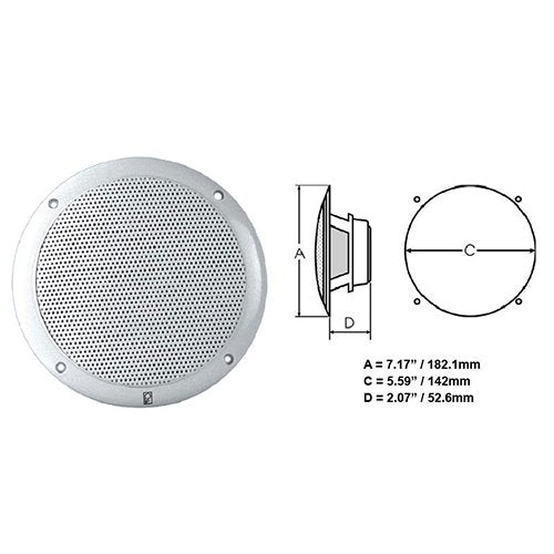 Poly-Planar - 6" 2-Way Coax-Integral Grill Marine Speaker - Pair - White - MA4056W