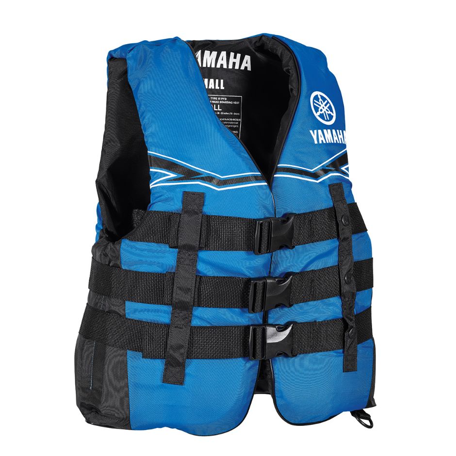 Yamaha Men's 21V3B Value Nylon 3-Buckle PFD-Blue/Black/White-L