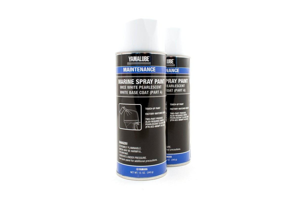 Yamaha Marine Outboard Engine Cowling Spray Paint EA - White Pearlescent Base Coat - 12 oz- Part A - ACC-MRNPT-0C-EA - 2 Pack