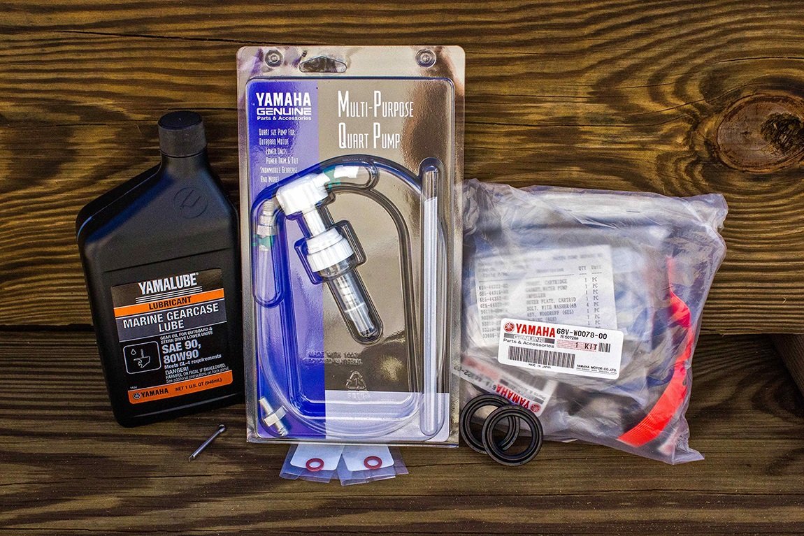 Yamaha 2002 & Newer F115 Lower Unit Water Pump Repair Gear Oil Kit w/ Multipurpose Pump 68V-W0078-01-00