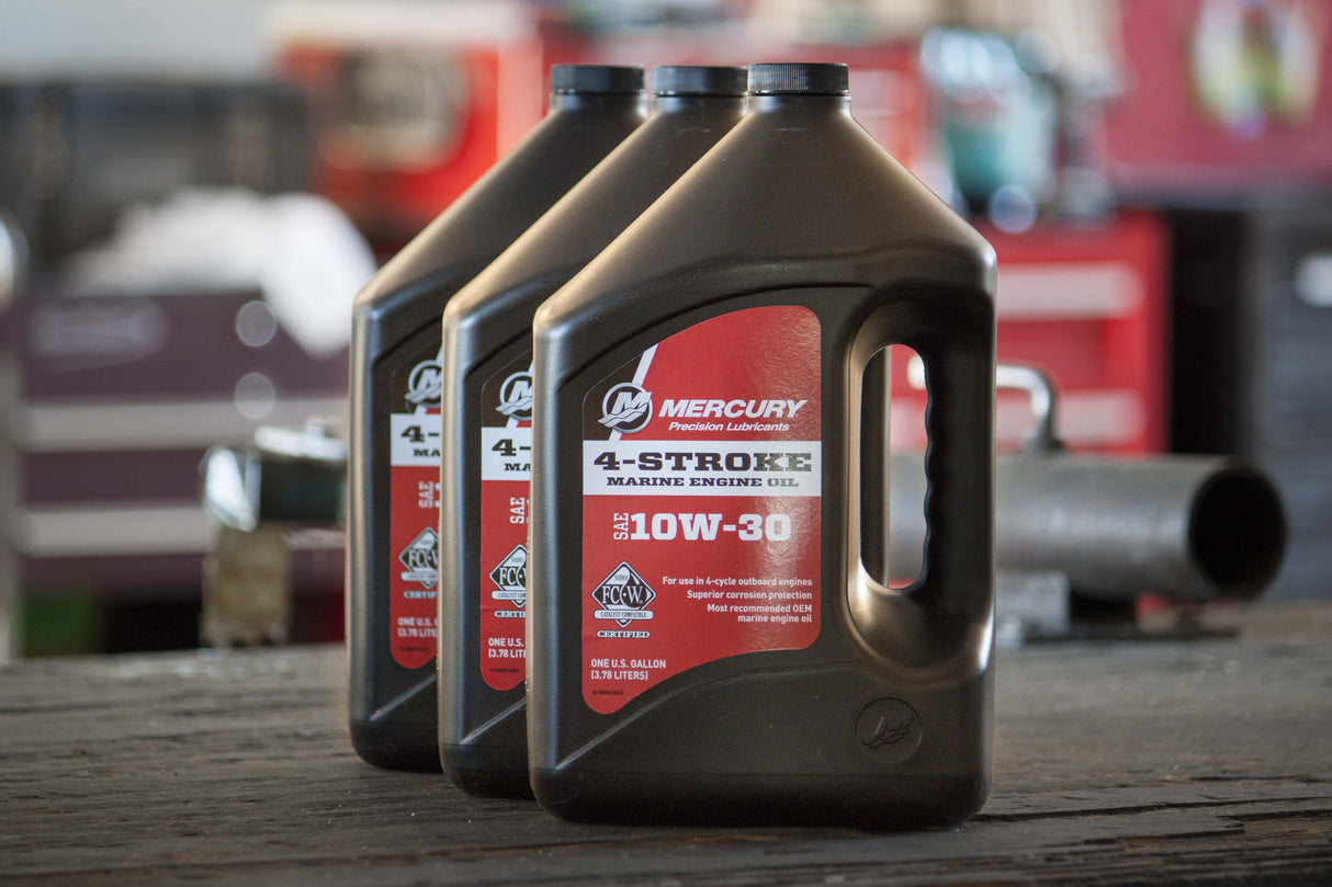 Mercury FC W 10W 30 Marine Engine Oil - Gallon - 92-8M0078626 - 3-Pack