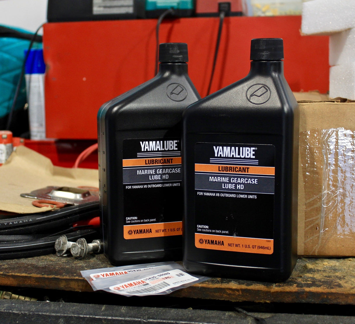 Yamaha Marine HD Gear Lube Oil Quarts & Gaskets Kit Outboard ACC-GLUBE-HD-QT 90430-08003-00 (Supersedes 90430-08020-00)