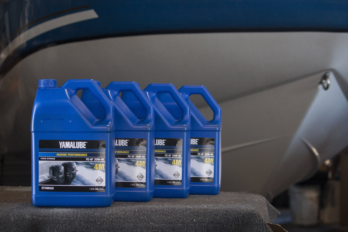 Yamalube 20W40 Outboard Mineral 4M FC-W Marine Engine Oil Gallon - LUB-20W40-FC-04 - 4-Pack