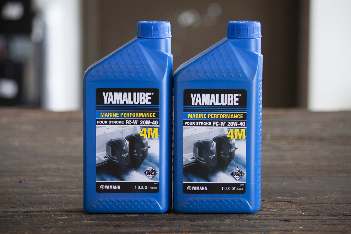 Yamalube 20W40 Outboard Mineral 4M FC-W Marine Engine Oil Quart - LUB-20W40-FC-12 - 2-Pack
