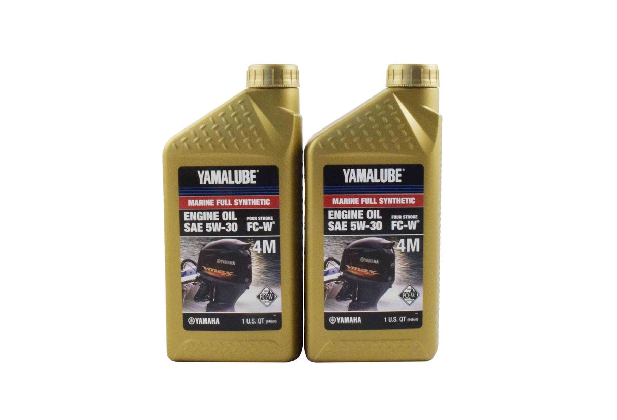 Yamalube 5W30 Full Synthetic 4M FC-W Outboard Marine Engine Oil Quart - LUB-05W30-FC-12 - 2-Pack