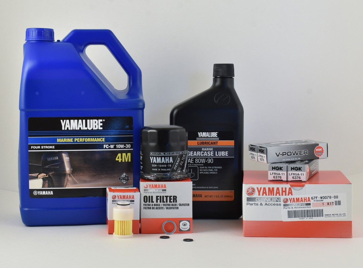 Yamaha F90 100 Hour Service Maintenance Kit with Cooling - Yamalube 10W-30 - 2005