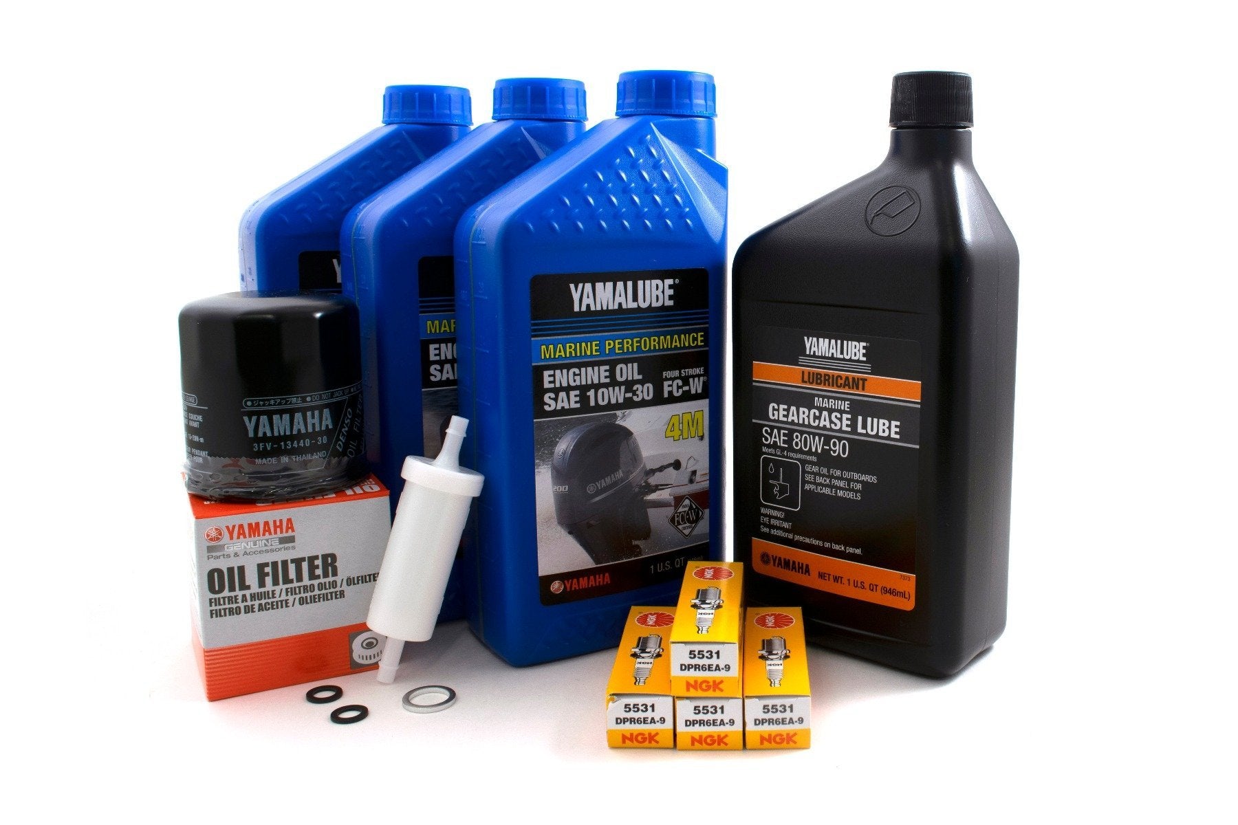 Yamaha F40 100 Hour Service Maintenance Kit Yamalube 10W-30 - 2000 ...